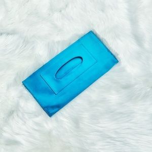 BCBGMAXAZRIA Satin foldover clutch